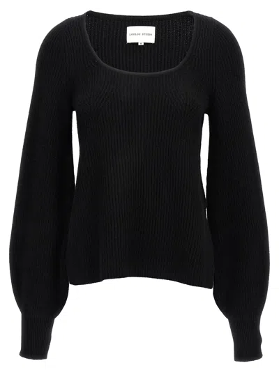 Loulou De Saison Hermus Ribbed Cashmere Sweater In Black