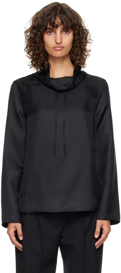 Loulou De Saison Black Cyna Silk Blouse