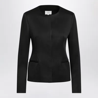 Loulou De Saison Black Ema Mini Jacket In Virgin Wool Blend