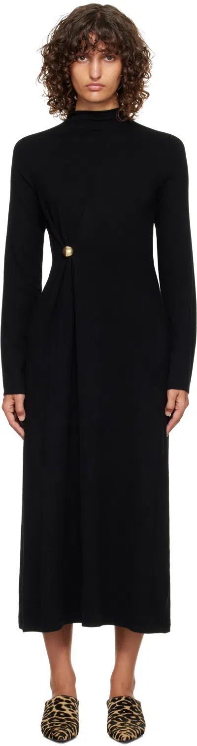 Loulou De Saison Black Lucero Long Metal Ornament Maxi Dress