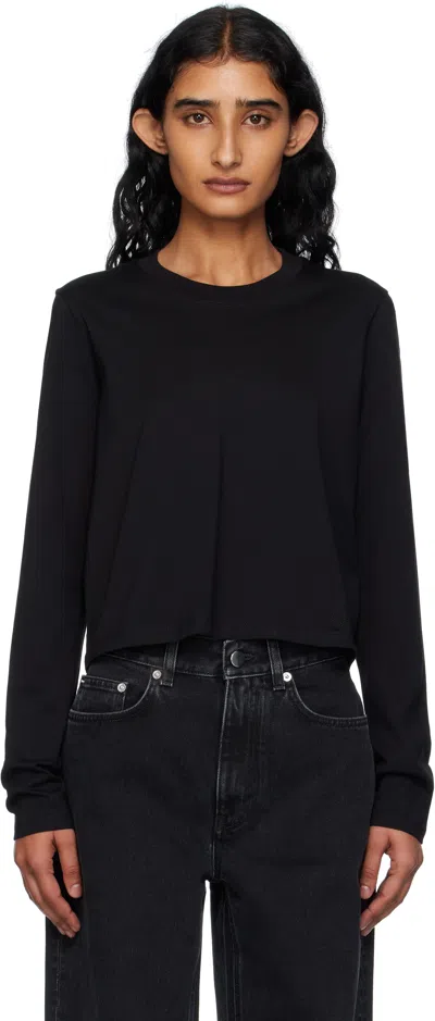 Loulou De Saison Black Masal Lds Longsleeve Cropped T-shirt