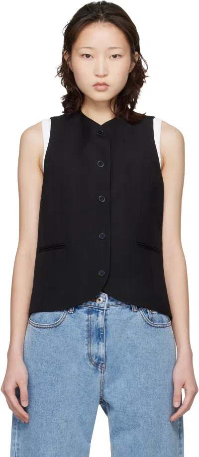 Loulou De Saison Black Paco Tailored Waistcoat