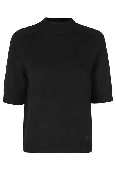 Loulou De Saison Black Ruth Short Saddle-sleeve Cashmere Top In Red