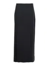 Loulou De Saison Black Skirt With Pencil Deisgn And Side Closure In Wool Woman In Black