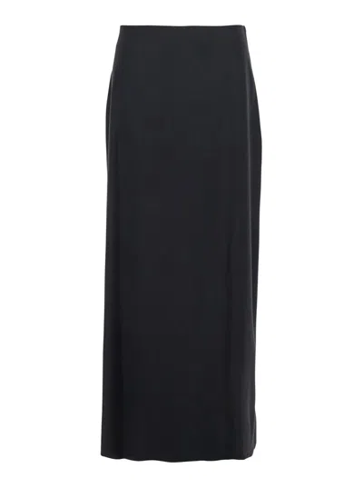 LOULOU DE SAISON BLACK SKIRT WITH PENCIL DEISGN AND SIDE CLOSURE IN WOOL WOMAN