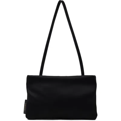 Loulou De Saison Black Small Grace Satin Baguette Shoulder Bag