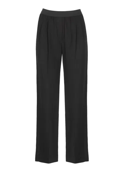 Loulou De Saison Black Takaroa Lds Viscose Straight-leg Pants