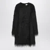 Loulou De Saison Black Tina Fringed Dress In Black