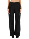 Loulou De Saison Black Virgin Wool Trousers In Black