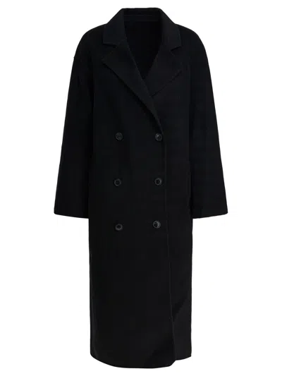 Loulou De Saison Black Wool Cashmere Coat In Gray