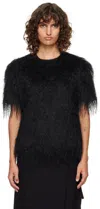 Loulou De Saison Zaro Fringed Short-sleeve T-shirt In Black