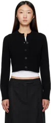 Loulou De Saison Black Zephir Cashmere Cropped Cardigan