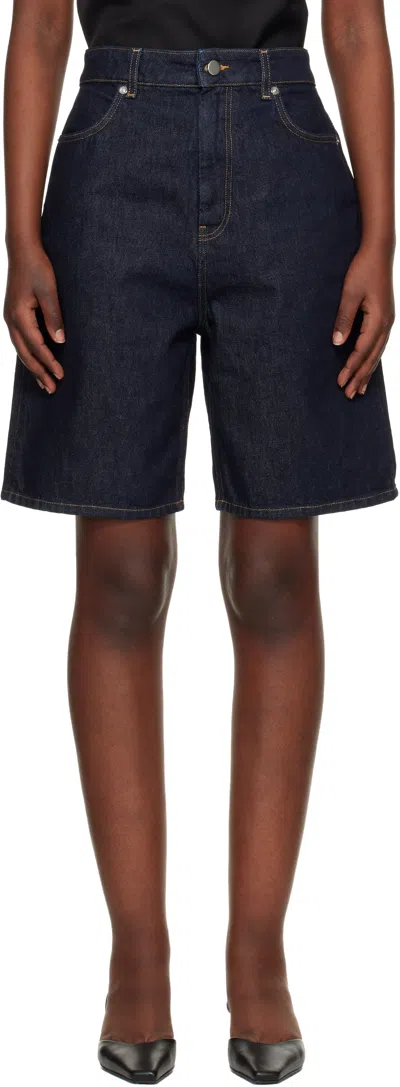 Loulou De Saison Isu Denim Shorts In Black