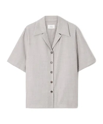Loulou De Saison Boa Wool And Silk-blend Shirt In Gray