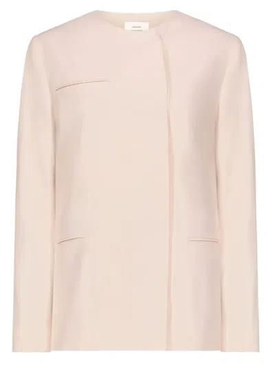 Loulou De Saison Bono Double-breasted Twill Jacket In Pink