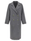 Loulou De Saison Borneo Lds Grey Melange Coat In Gray
