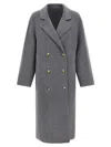 Loulou De Saison Borneo Lds Grey Melange Coat In Gray