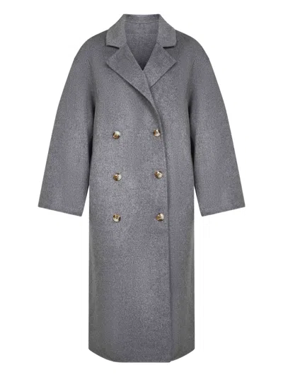 Loulou De Saison Borneo Double-breasted Coat In Gray