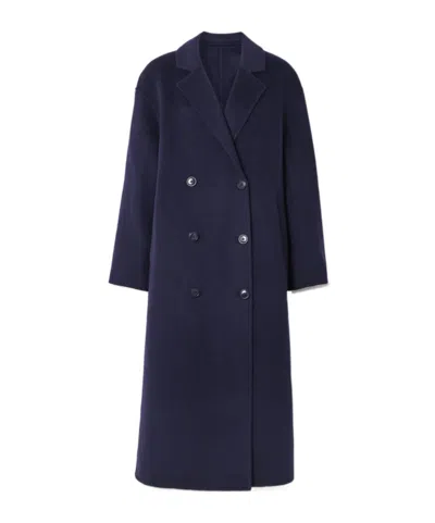 Loulou De Saison Borneo Double-breasted Wool And Cashmere-blend Coat In Blue