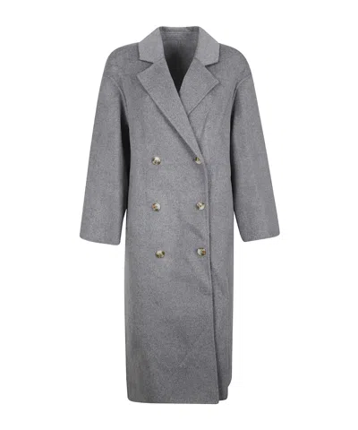 Loulou De Saison Borneo Long Coat In Gray