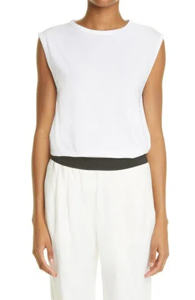 Loulou De Saison Brani Sleeveless Cotton T-shirt In White