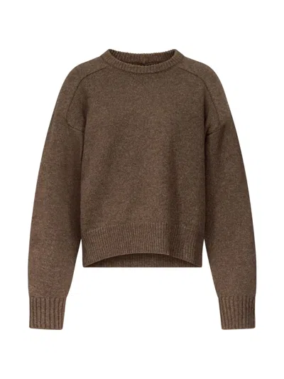 Loulou De Saison Breha Crew-neck Sweater In Brown