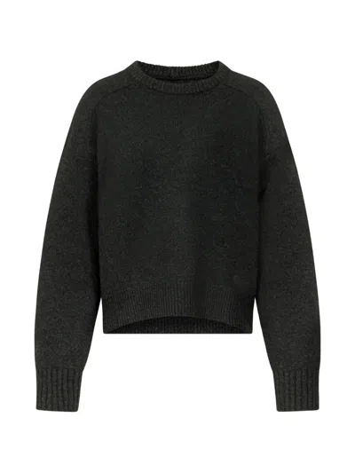 Loulou De Saison Breha Piping-detail Crew-neck Sweater In Gray