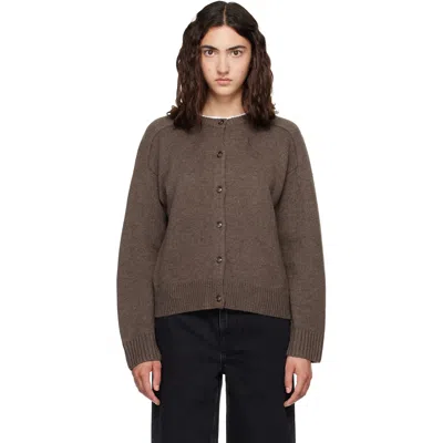 Loulou De Saison Brown Aidar Lds Wool Cashmere Cardigan