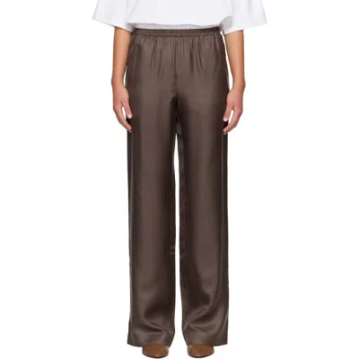 Loulou De Saison Straight Loose Casual Pants In Brown