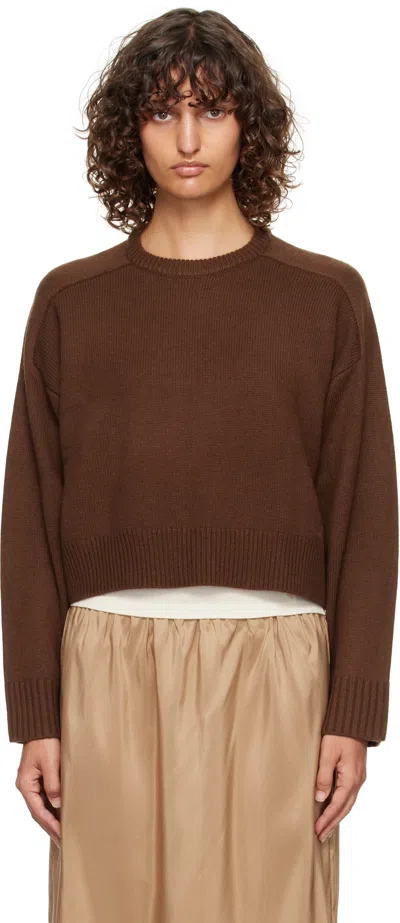 Loulou De Saison Brown Bruzzi Lds Boxy Cashmere Sweater