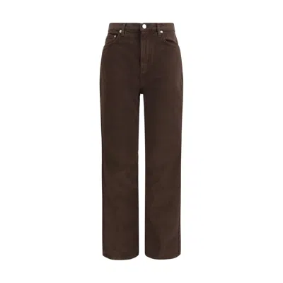 Loulou De Saison Brown Cotton Straight-leg Jeans