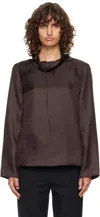 Loulou De Saison Brown Cyna Silk Blouse In Burgundy