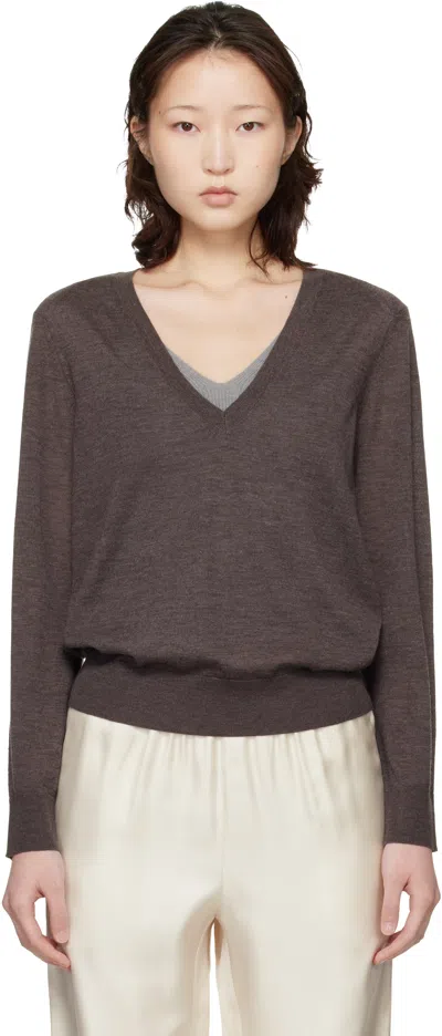 Loulou De Saison Brown Julio Lds Fluid Cashmere Sweater
