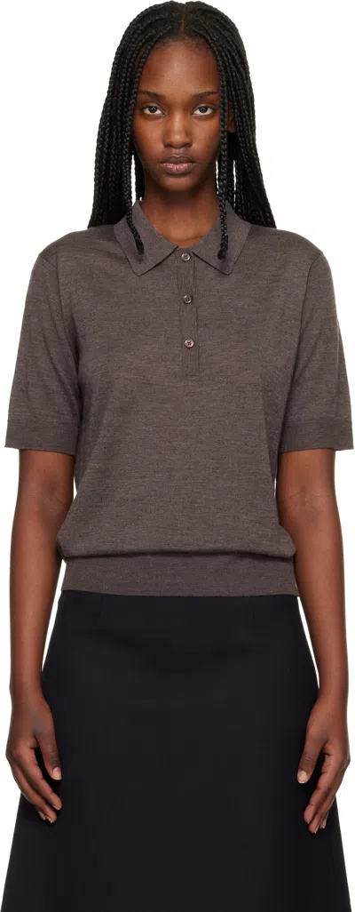 Loulou De Saison Brown Migo Fluid Cashmere Polo