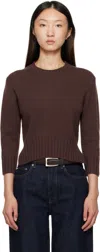 Loulou De Saison Brown Mora Lds Cropped Cashmere Sweater