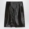 Loulou De Saison Brown Myra Skirt In Pony-effect Leather In Black