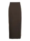 Loulou De Saison Brown Skirt With Pencil Deisgn And Side Closure In Wool Woman In Brown