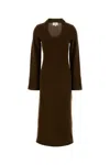 Loulou De Saison Brown Wool Blend Ari Dress In Brown