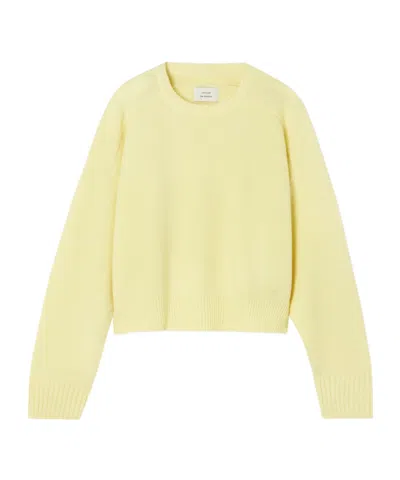 Loulou De Saison Bruzzi Cropped Wool And Cashmere-blend Sweater In Yellow