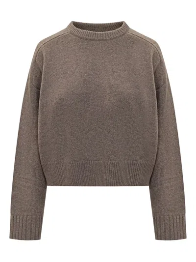 Loulou De Saison Bruzzi Cropped Wool And Cashmere-blend Sweater In Brown