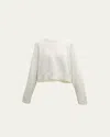 Loulou De Saison Bruzzi Wool-cashmere Raglan-sleeve Crop Sweater In White