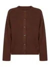 Loulou De Saison Button-front Cardigan In Brown