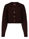 Loulou De Saison Zephir Lds Cropped Cardigan In Brown