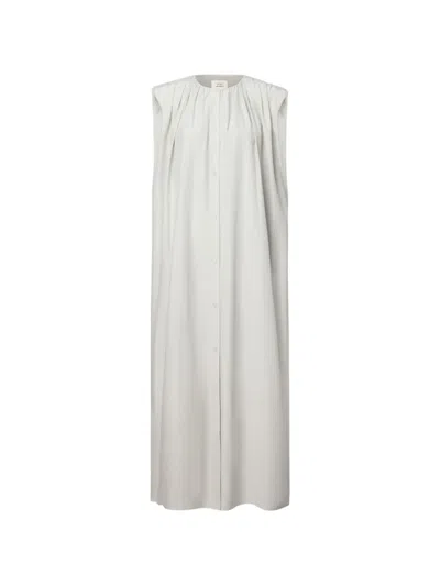 Loulou De Saison Button-fastening Midi Dress In Neutral