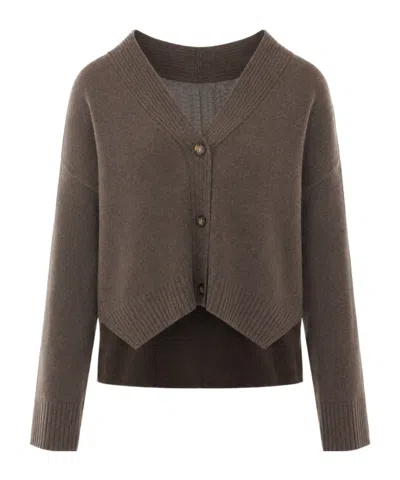 Loulou De Saison Button-front Cardigan In Coffee