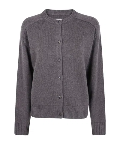 Loulou De Saison Button-front Knit Cardigan In Gray