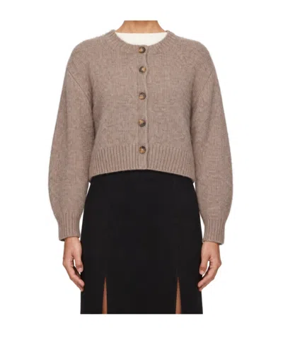 Loulou De Saison Button-front Long-sleeve Knit Cardigan In Black