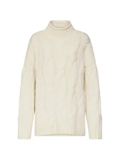 Loulou De Saison Wara Cable-knit Cashmere Turtleneck Sweater In Neutral