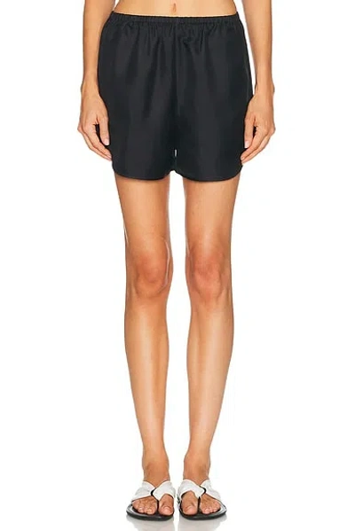 Loulou De Saison Cabo Elastic Waistband Short In Black