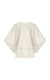 Loulou De Saison Cape-back Crepe Top In Ivory
